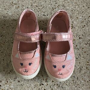 Pink Cat Face Kids Shoes
